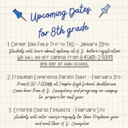 8th graders request HS courses on February 5